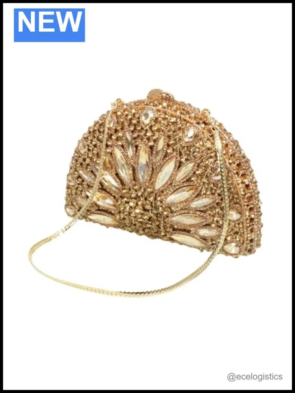 Rhinestone Evening Bag Clutch with Chain for Wedding Prom Party